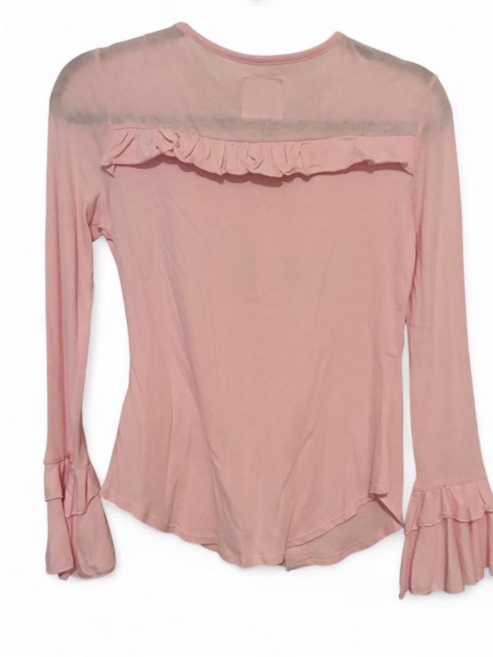 Chaser Soft Pink Ruffle Button-Down Blouse - Picture 5 of 5